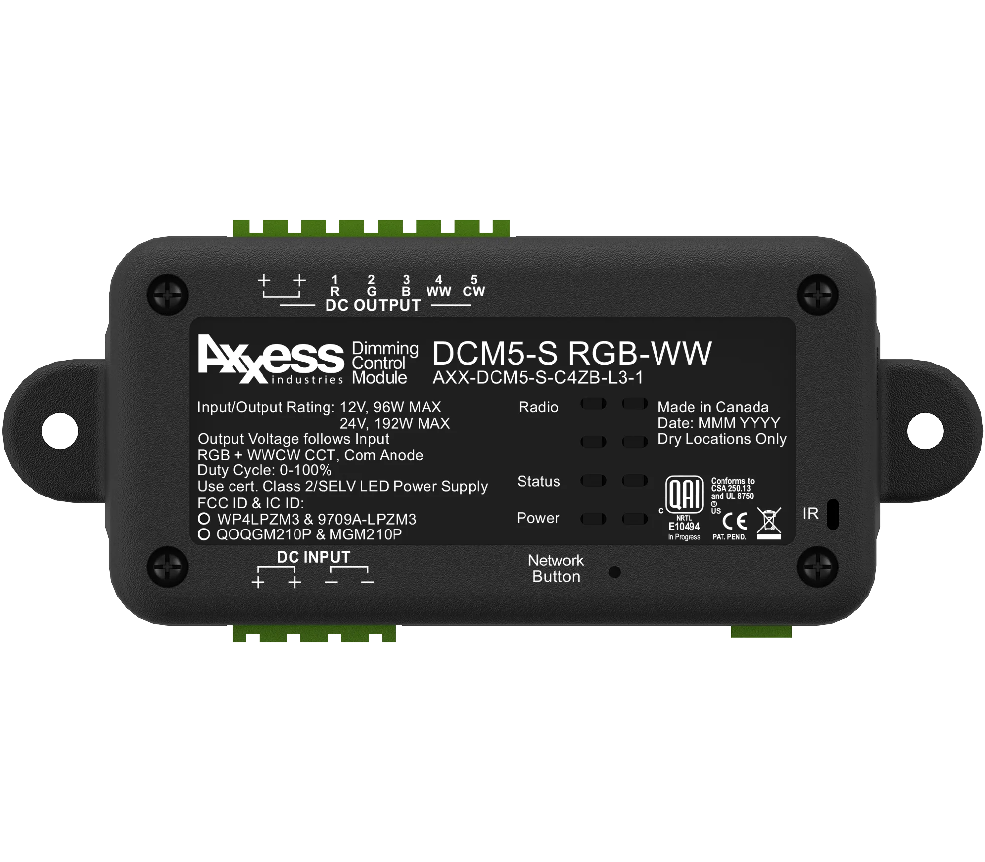 AXX-DCM5-S-C4ZB-L3-1, 5-Channel Dimming Control Module