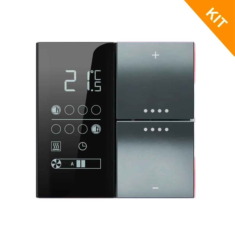 Ekinex EP2-TP-RW-NF, temp. & 2 knapp, HT Black Metal, FF NF