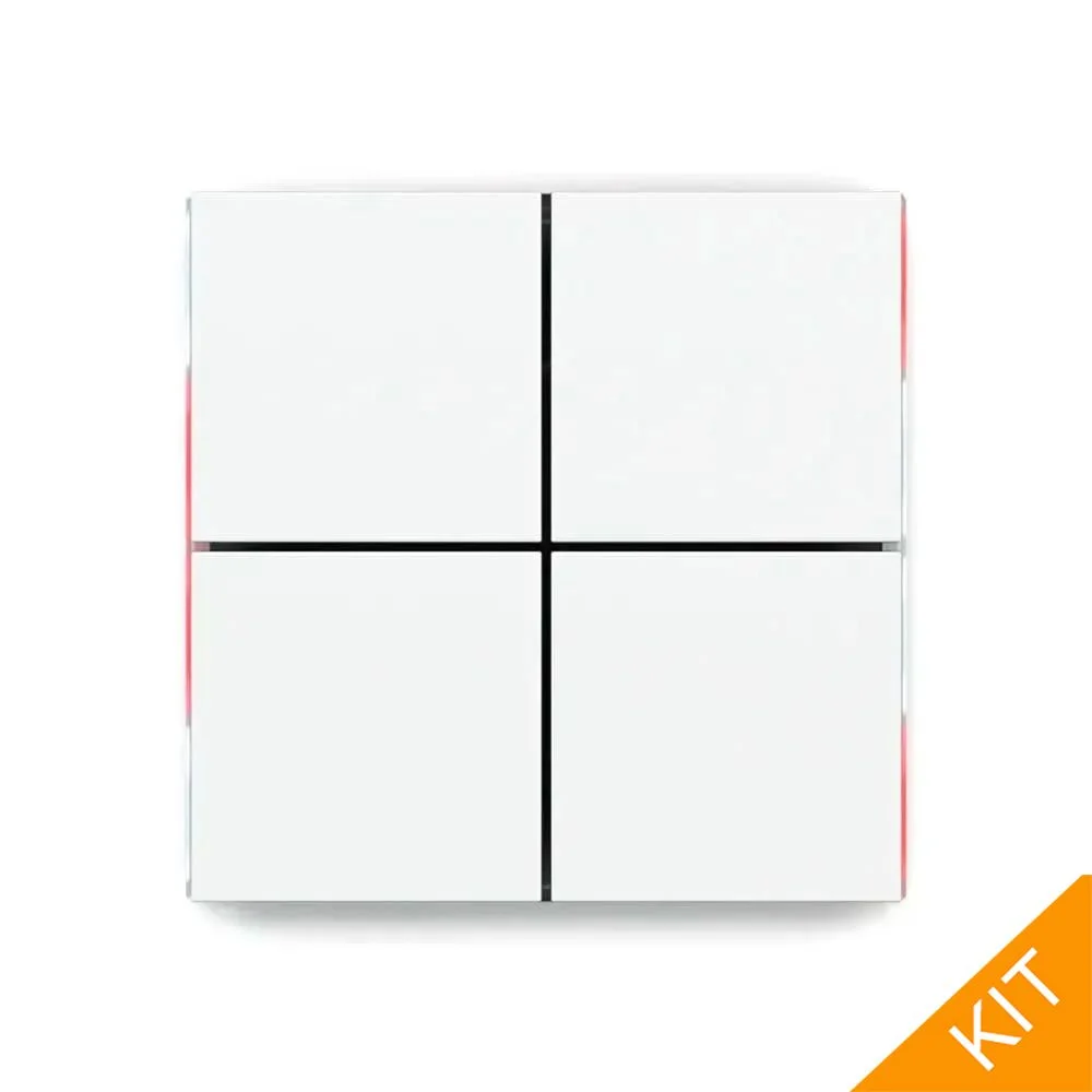 Ekinex ED2-RW-NF, FFseries, hvit, 4 x knapp-kvad. rockers