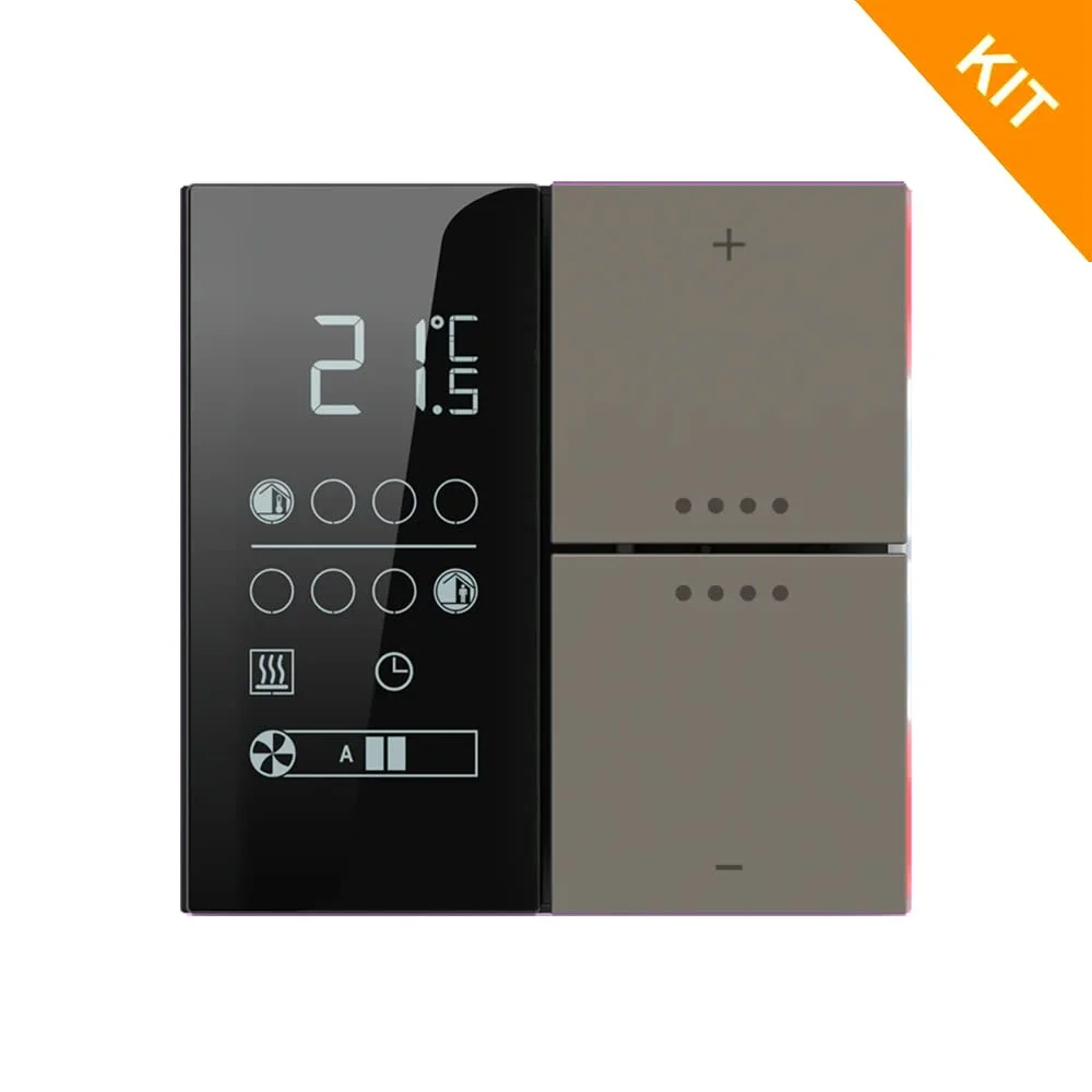 Ekinex EP2-TP-RW-NF, temp. & 2 knapp, Grey London, FF NF