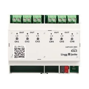 A6F16H-SEC, KNX Secure switching actuator 6f, manual operat