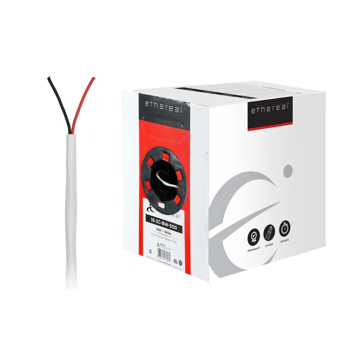 16-2C-BW, White 500FT Box