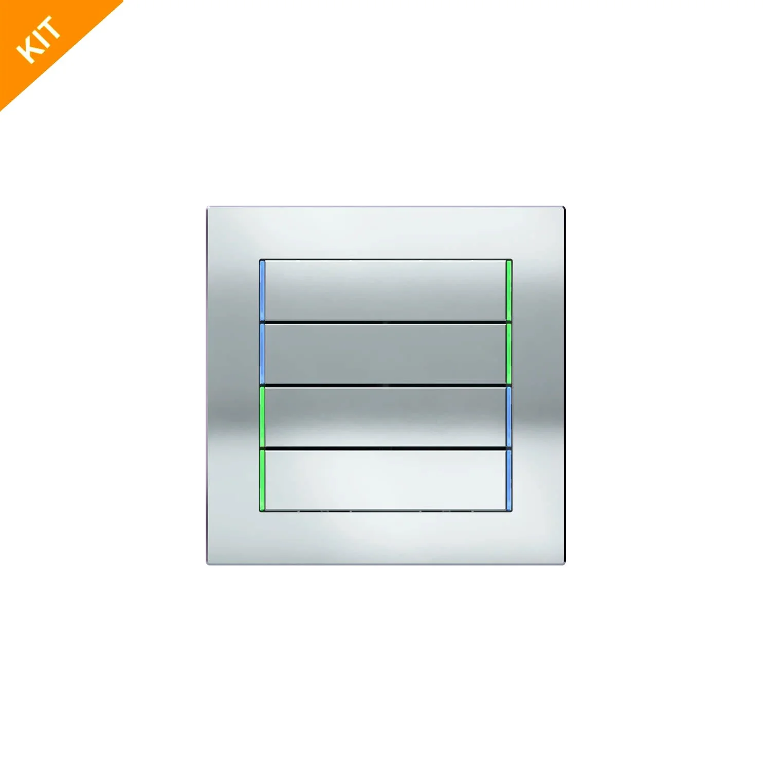 Ekinex E12, 71series, Metal HT Chrome, 4 x knapp-horizontal,