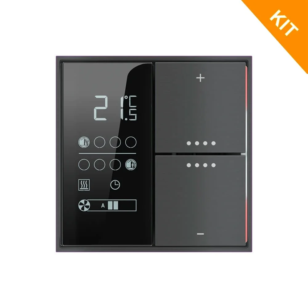 Ekinex EP2-TP-RW, temp. & 2 knapp, Metal Carbon, FF FORM