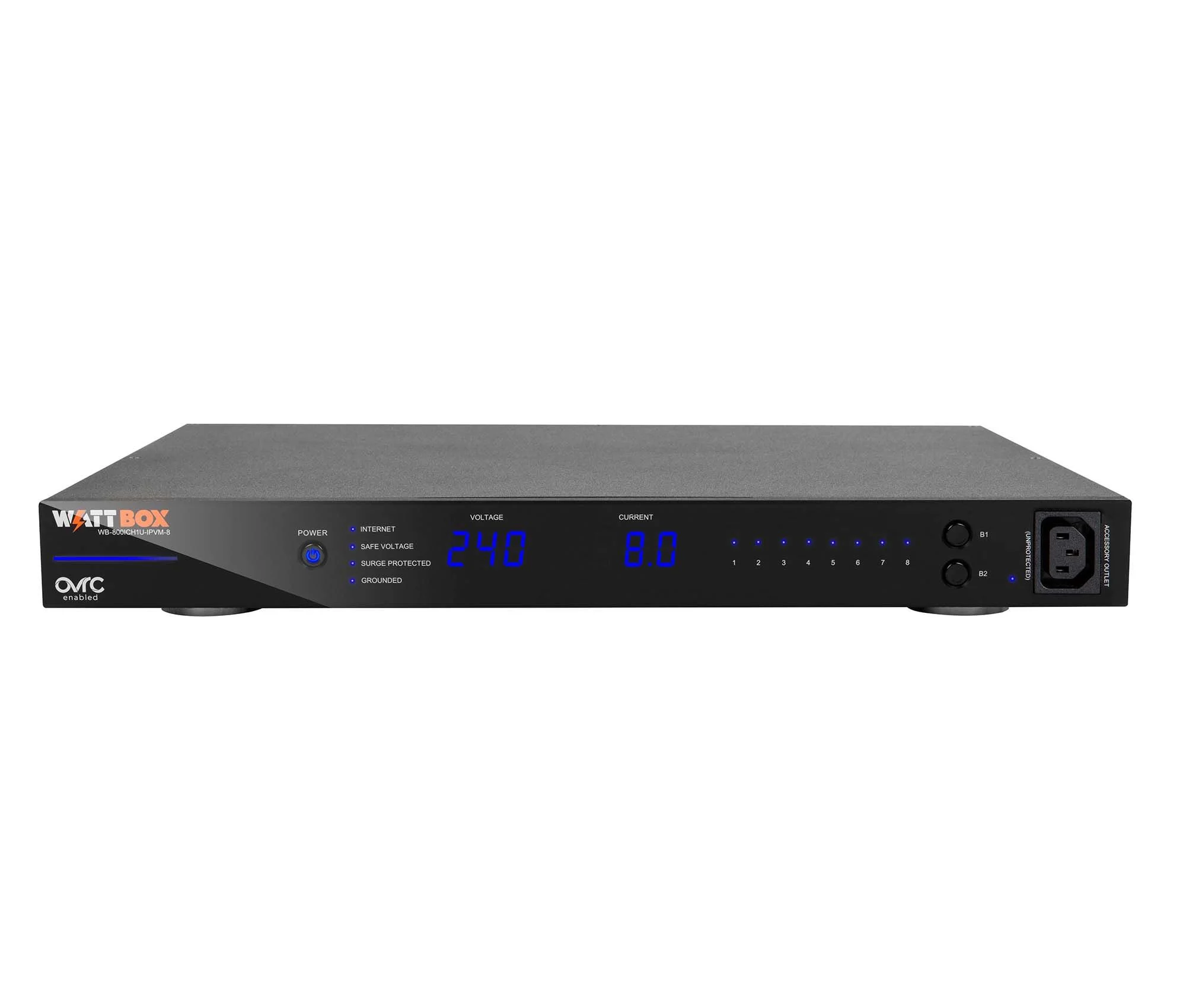 WB-800ICH1U-IPVM-8, 1U 8-Outlet Power Conditioner with Facep
