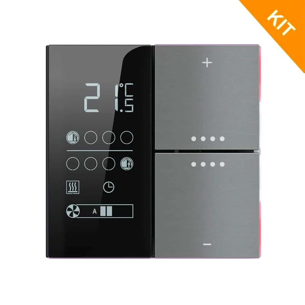 Ekinex EP2-TP-RW-NF, temp. & 2 knapp, Metal Titaniu, FF NF