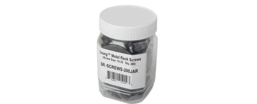 SR-SCREWS-200JAR, Strong™ Metal 10-32 Rack Screws (Black)