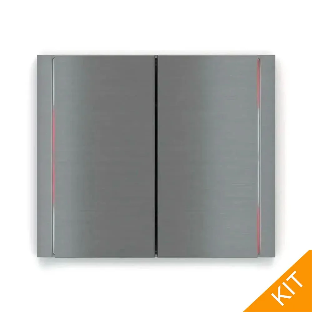 EK-ED2-TP-RW, FFseries FLANK, Titanium, 2 x knapp, rød/hvit