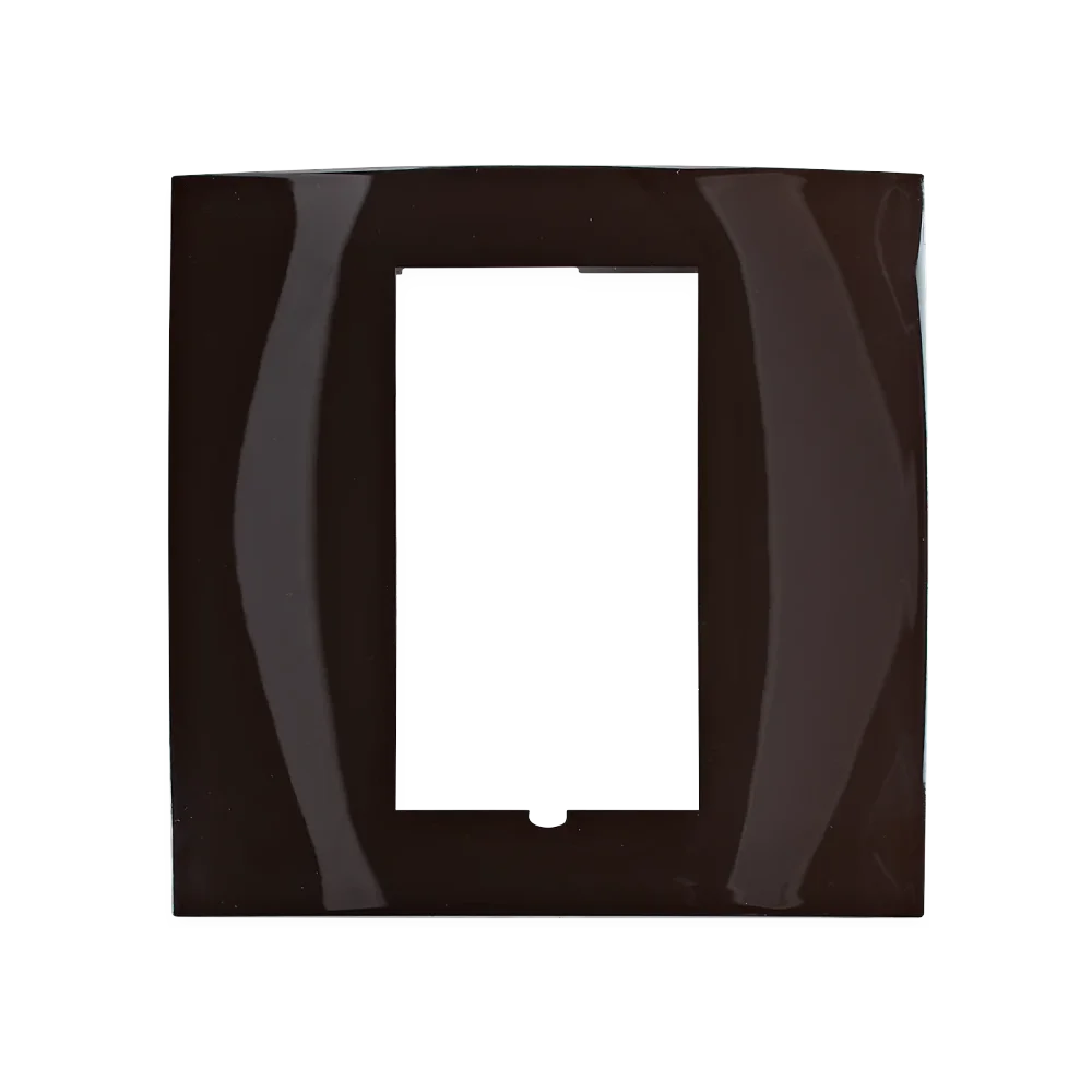 C4-SFP1-BR, Square screw-less faceplate, brown