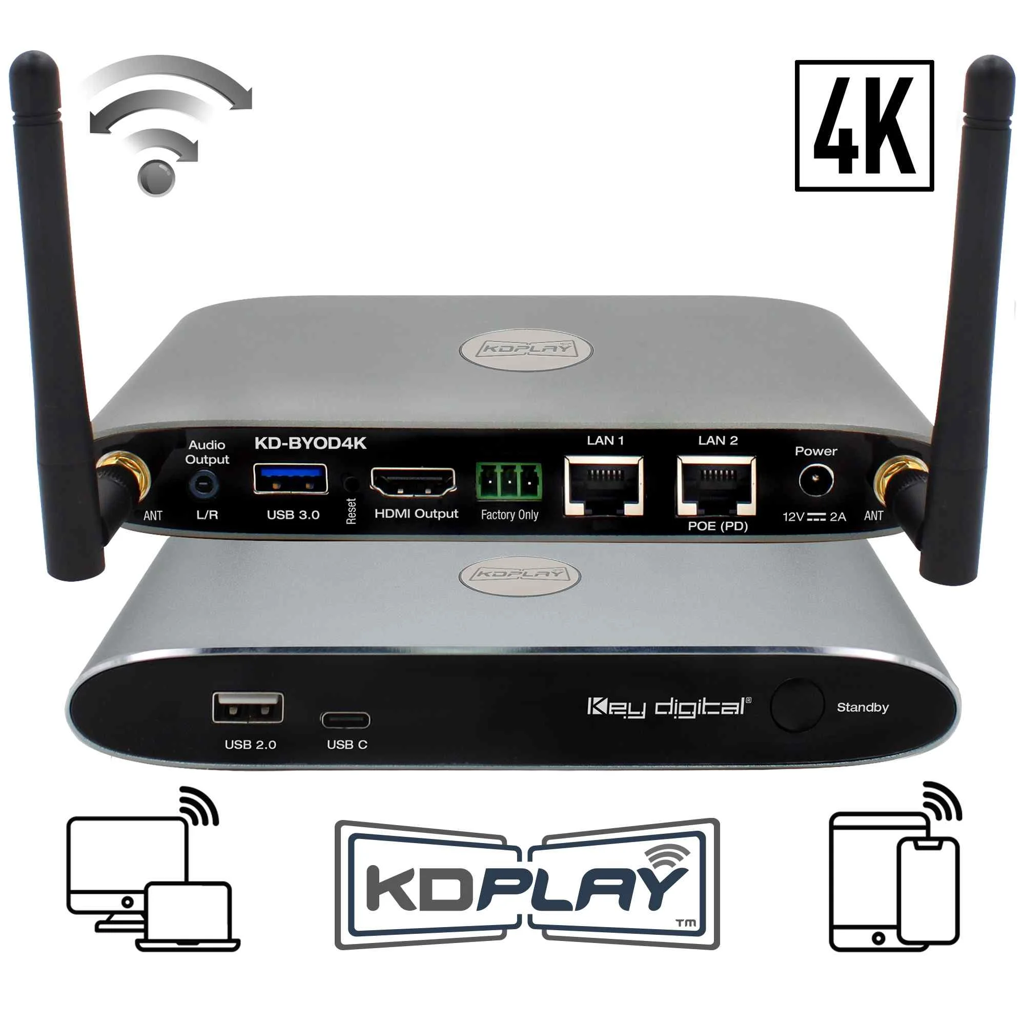 KD-BYOD4K, 4K KDPlay Wireless Presentation Gateway