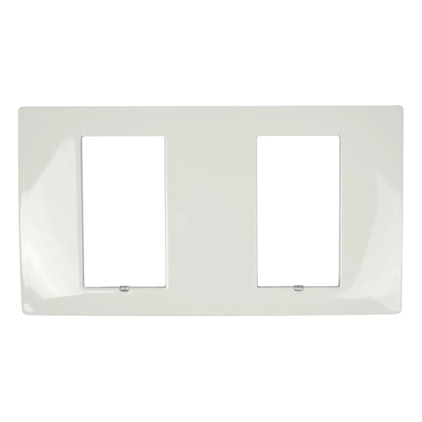 C4-SFP2-WH, Dual Square screw-less faceplate, plastic, white