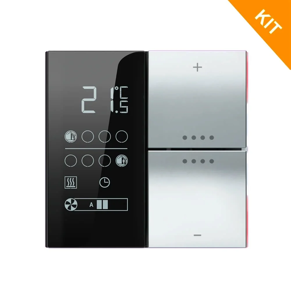 Ekinex EP2-TP-RW-NF, temp. & 2 knapp, HT Chrome, FF NF