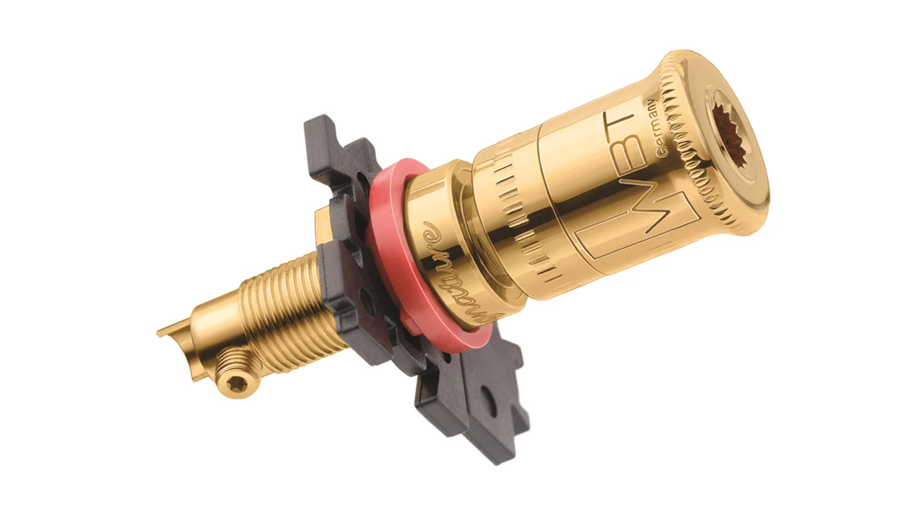 WBT-0730.11, Høyttalerterm. "signature gold", a 4stk.