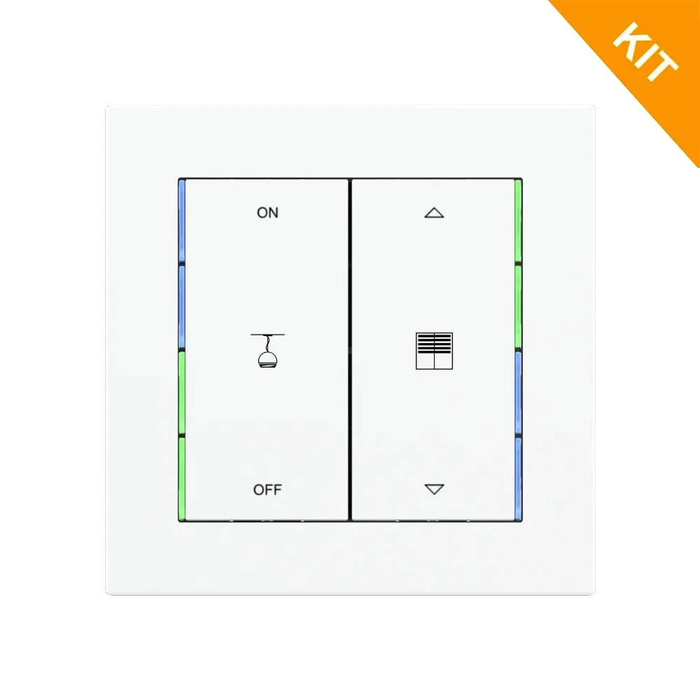EK-E13-TP-BG, 2 x vert recta rocker i hvit , kit m/gravering