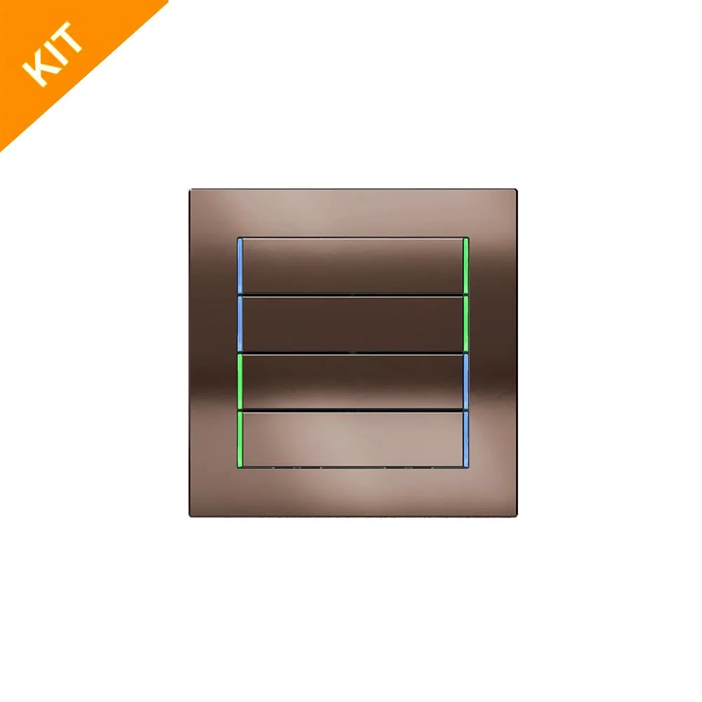 Ekinex E12, 71series, Metal HT Copper, 4 x knapp-horizontal,