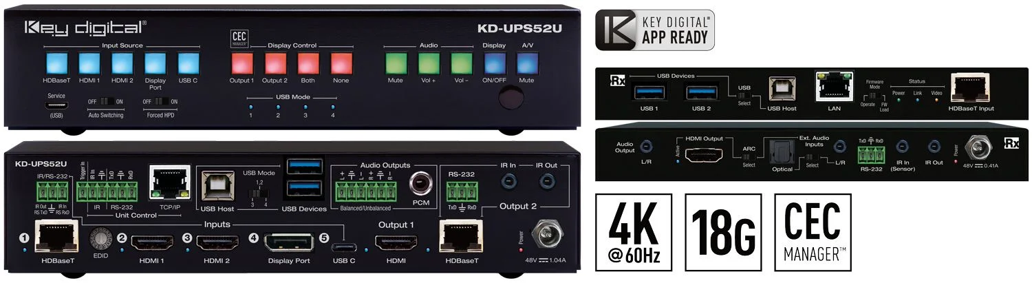 KD-UPS52U, 4K/18G USB/Universal Presentation Switcher