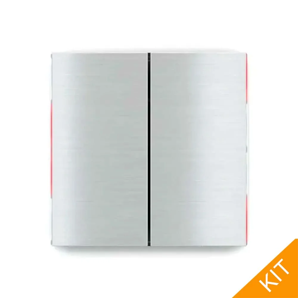 EK-ED2-TP-RW, FFseries NF, Aluminum, 2 x knapp, rød/hvit