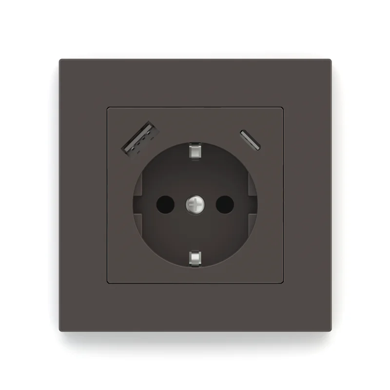 Ekinex EK-PWS-DE, stikkontakt, Cocoa Orinoco, 71serie DEEP