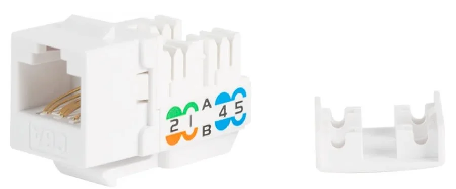 WP-CAT6A-RJ45-WH, Wirepath™ Cat6a RJ45 UTP Keystone, stk