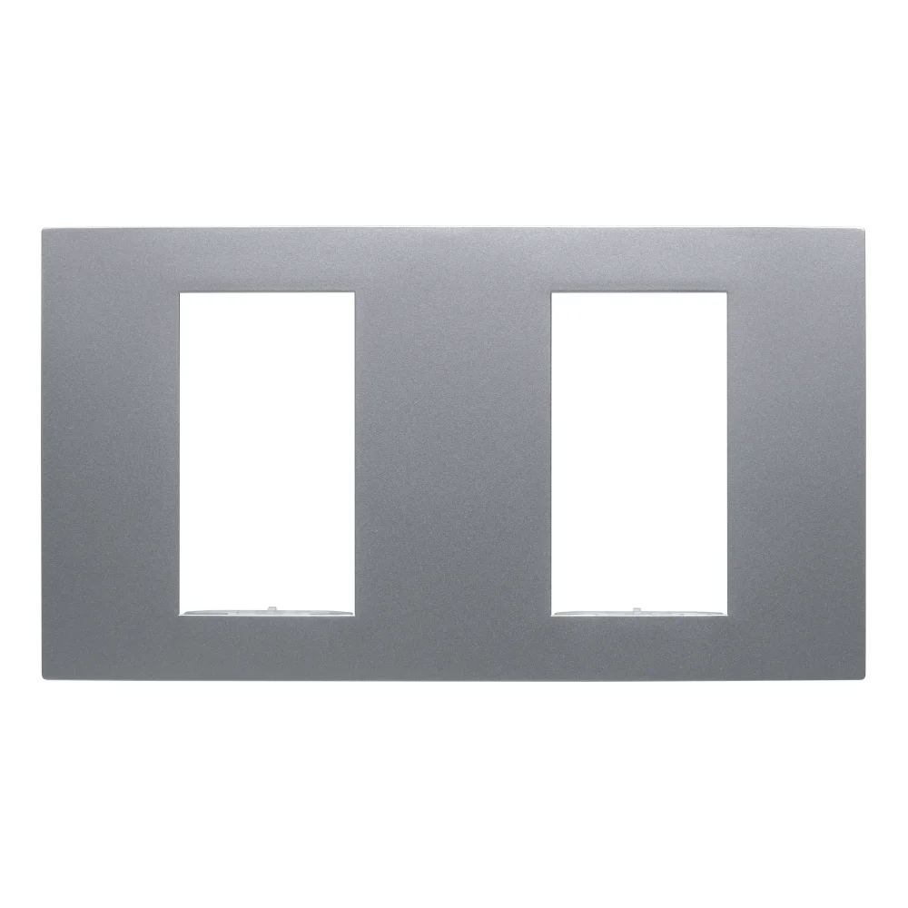 C4-SFP2-C-AU, Square Dual Faceplate, Contemporary (Aluminum)