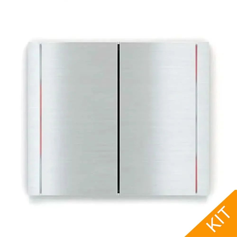 EK-ED2-TP-RW, FFseries FLANK, Aluminium, 2 x knapp, rød/hvit