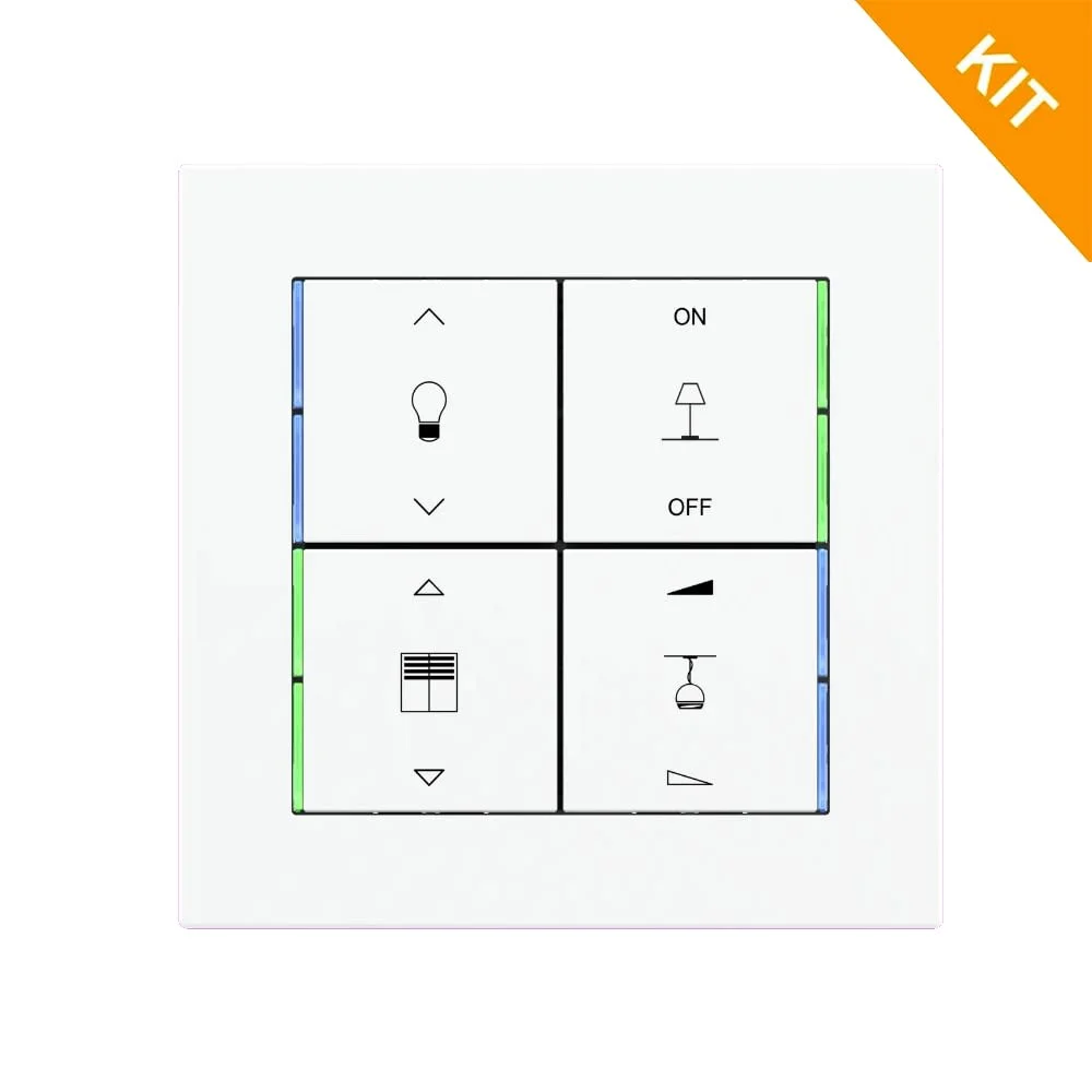 EK-E13-TP-BG, 4 x square rockers i hvit, kit m/gravering
