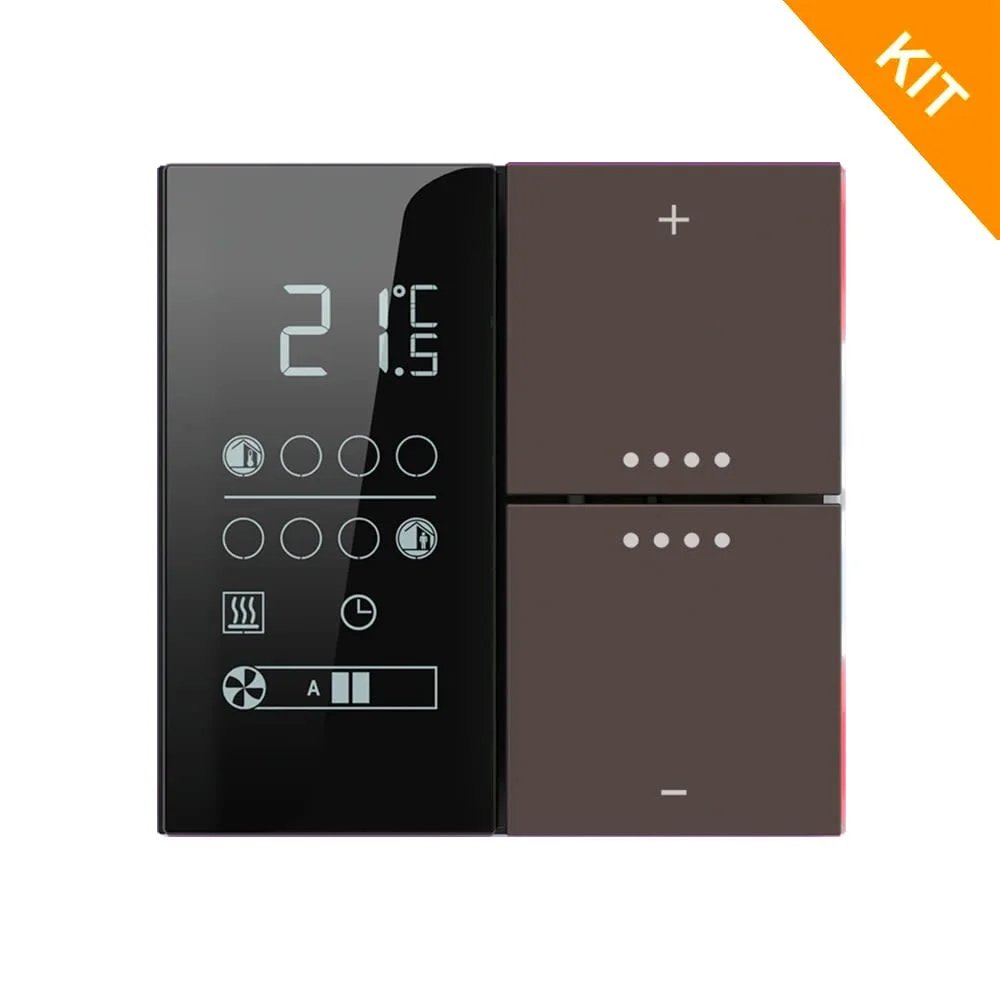 Ekinex EP2-TP-RW-NF, temp. & 2 knapp, Cocoa Orinoco, FF NF