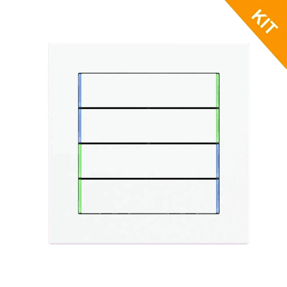 EK-E13-TP-BG, 4 x rectangular horizontal rockers i hvit, kit