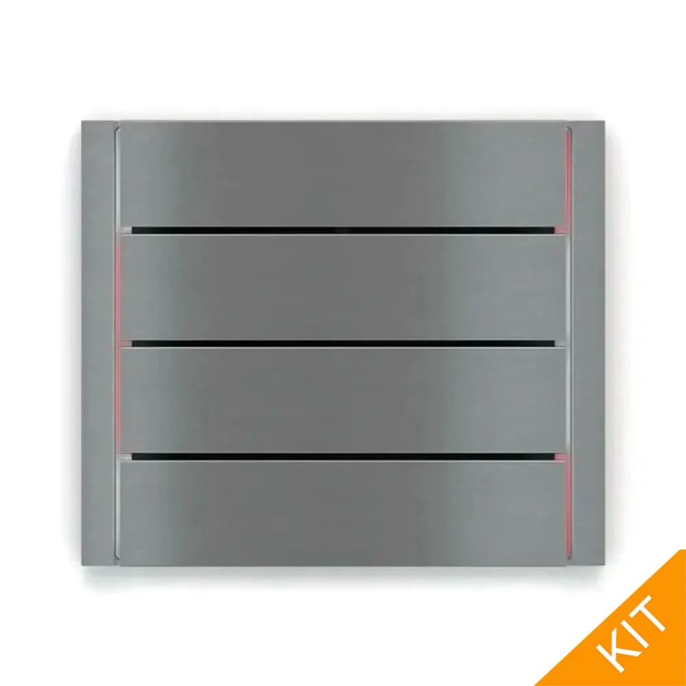 EK-ED2-TP-RW, FFseries FLANK, Titanium, 4 x horis., rød/hvit