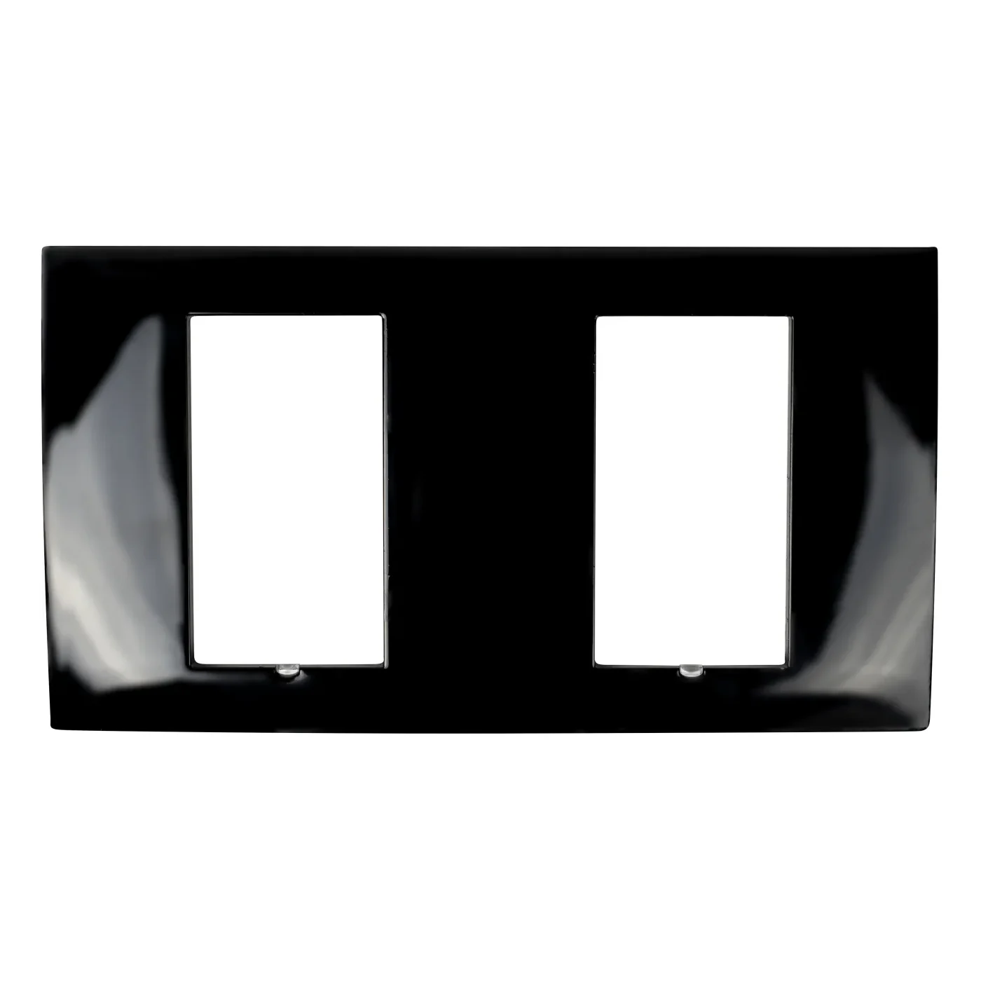 C4-SFP2-BL, Dual Square screw-less faceplate, plastic, black