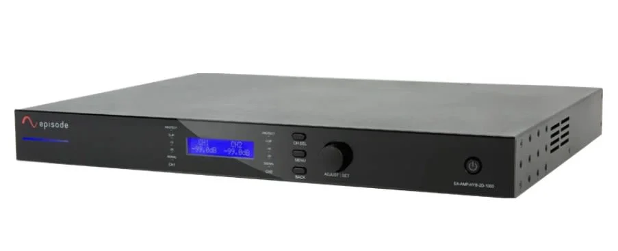 EA-AMP-HYB-2D-1000, 70V/8-ohm IP-Enabled Amp. 500W x 2