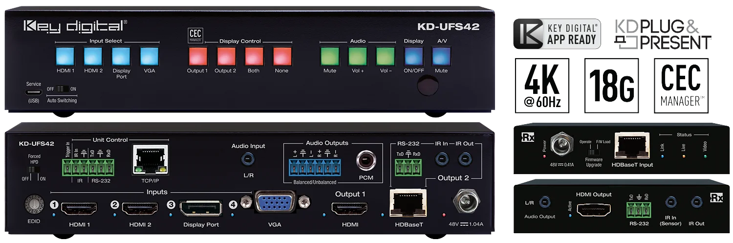 KD-UFS42, 4K 18G Universal Format Switcher