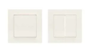 FL-2-RW, double rocker unit, no symbol, white alike RAL 9010