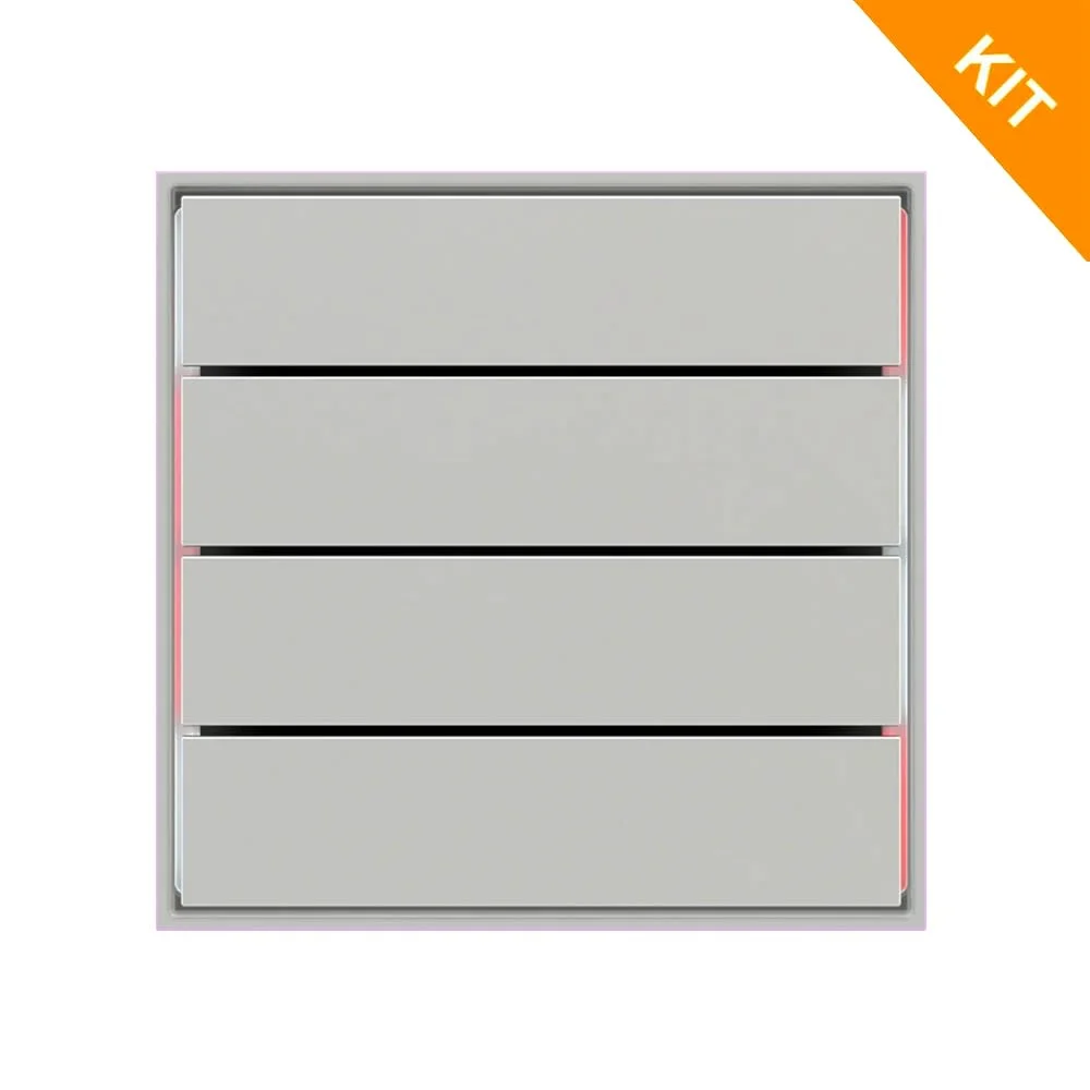 Ekinex ED2-RW, FFseries, sølv, 4 x knapp-horiso., FORM