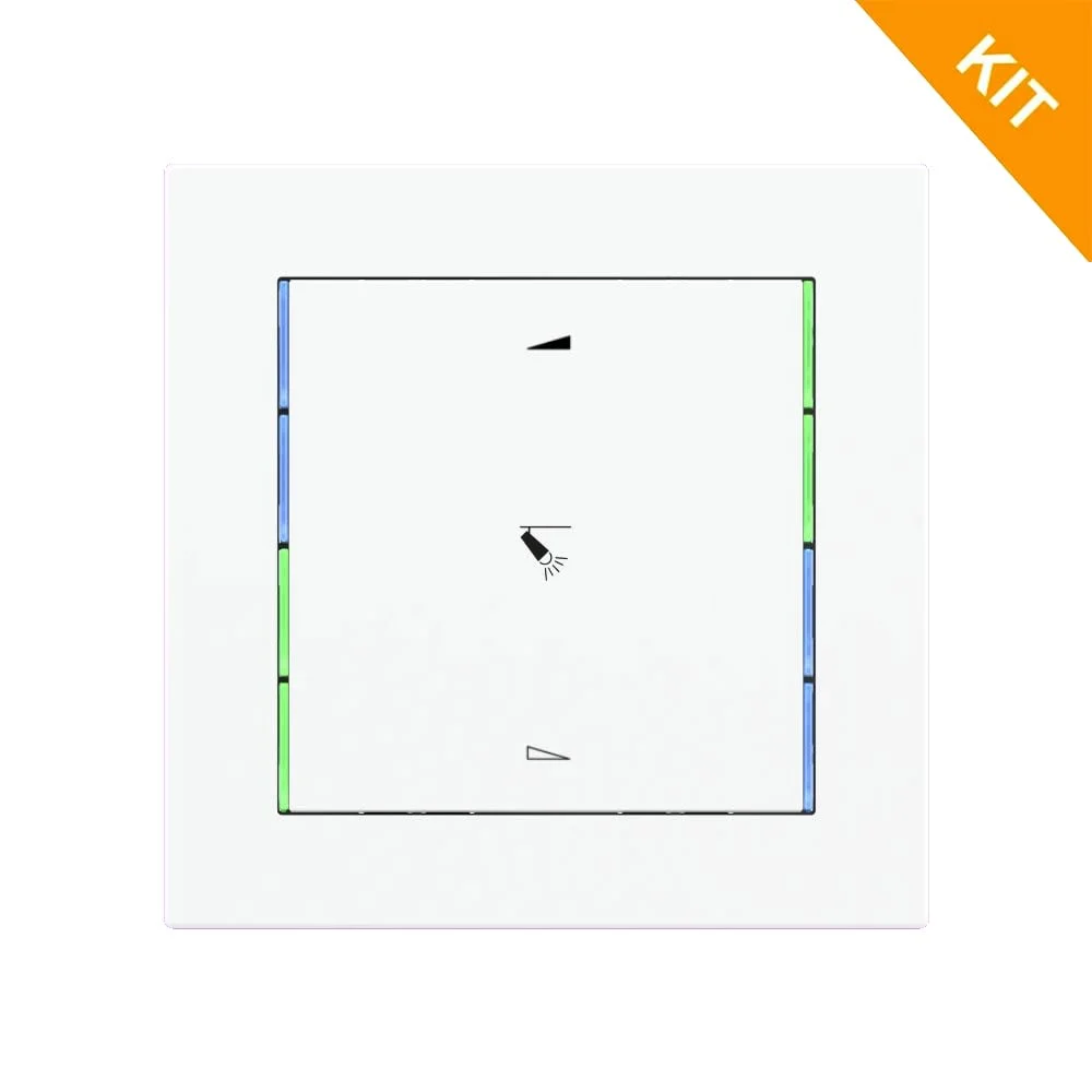 EK-E13-TP-BG, 1 x square rocker i hvit, kit m/gravering