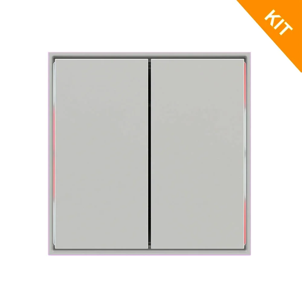 Ekinex ED2-RW, FFseries, Sølv, 2 x knapp, FORM