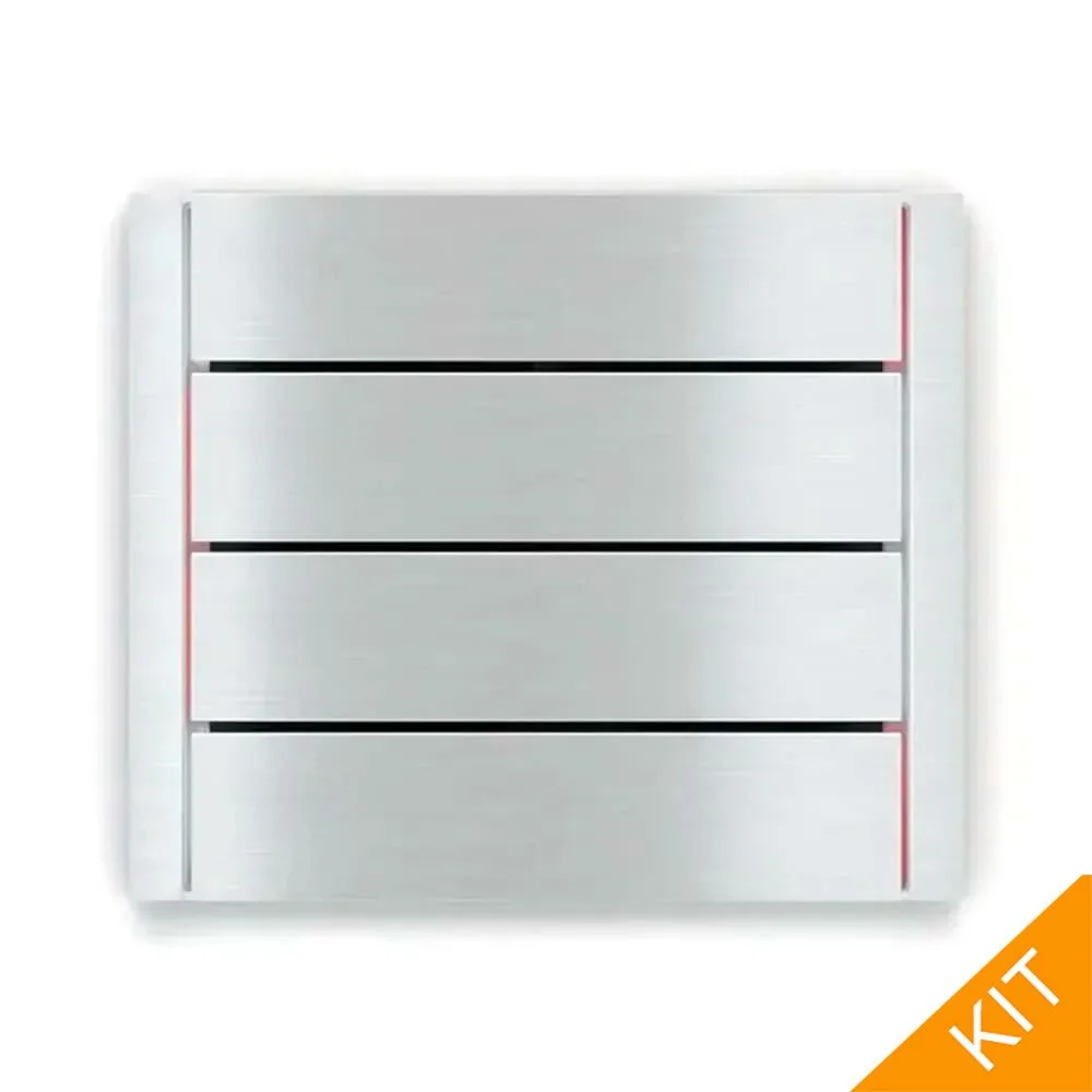 EK-ED2-TP-RW, FFseries FLANK, Aluminium, 4 x hori., rød/hvit