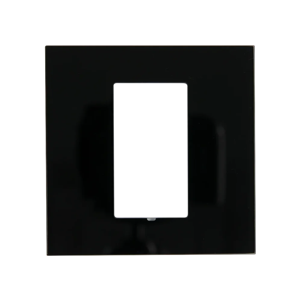 C4-SFP1-BG, Square Single Faceplate (Black Glass)