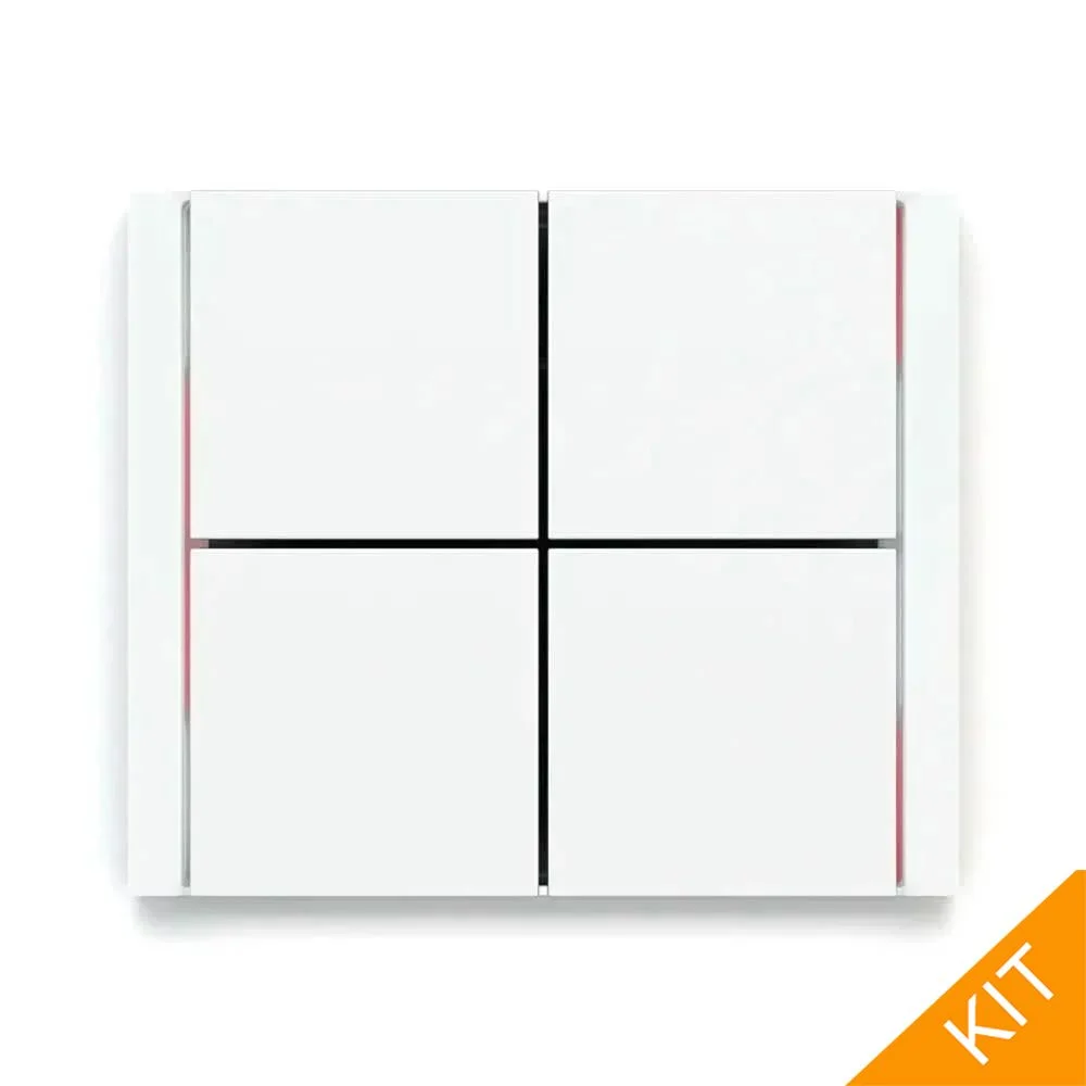 Ekinex ED2-RW, FFseries, hvit, 4 x knapp-kvadratisk, FLANK