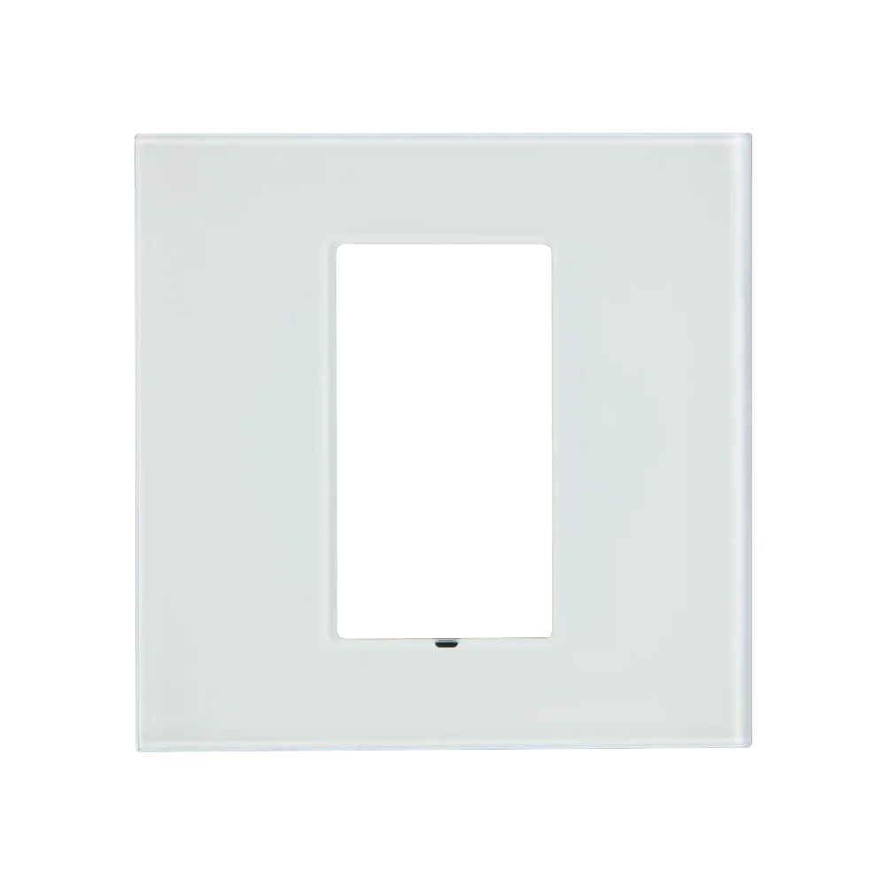 C4-SFP1-WG, Square Single Faceplate (White Glass)