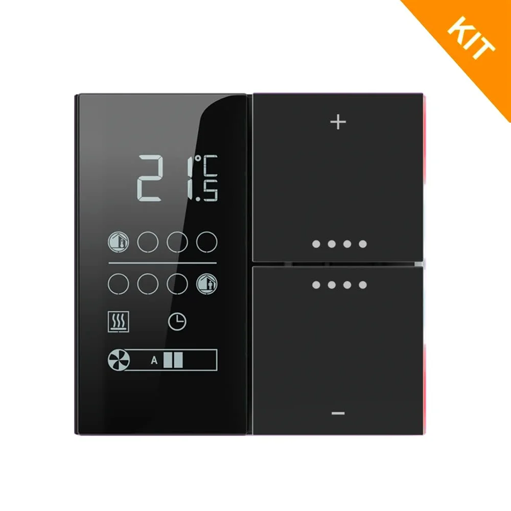 Ekinex EP2-TP-RW-NF, temp. & 2 knapp, Black Ingo, FF NF