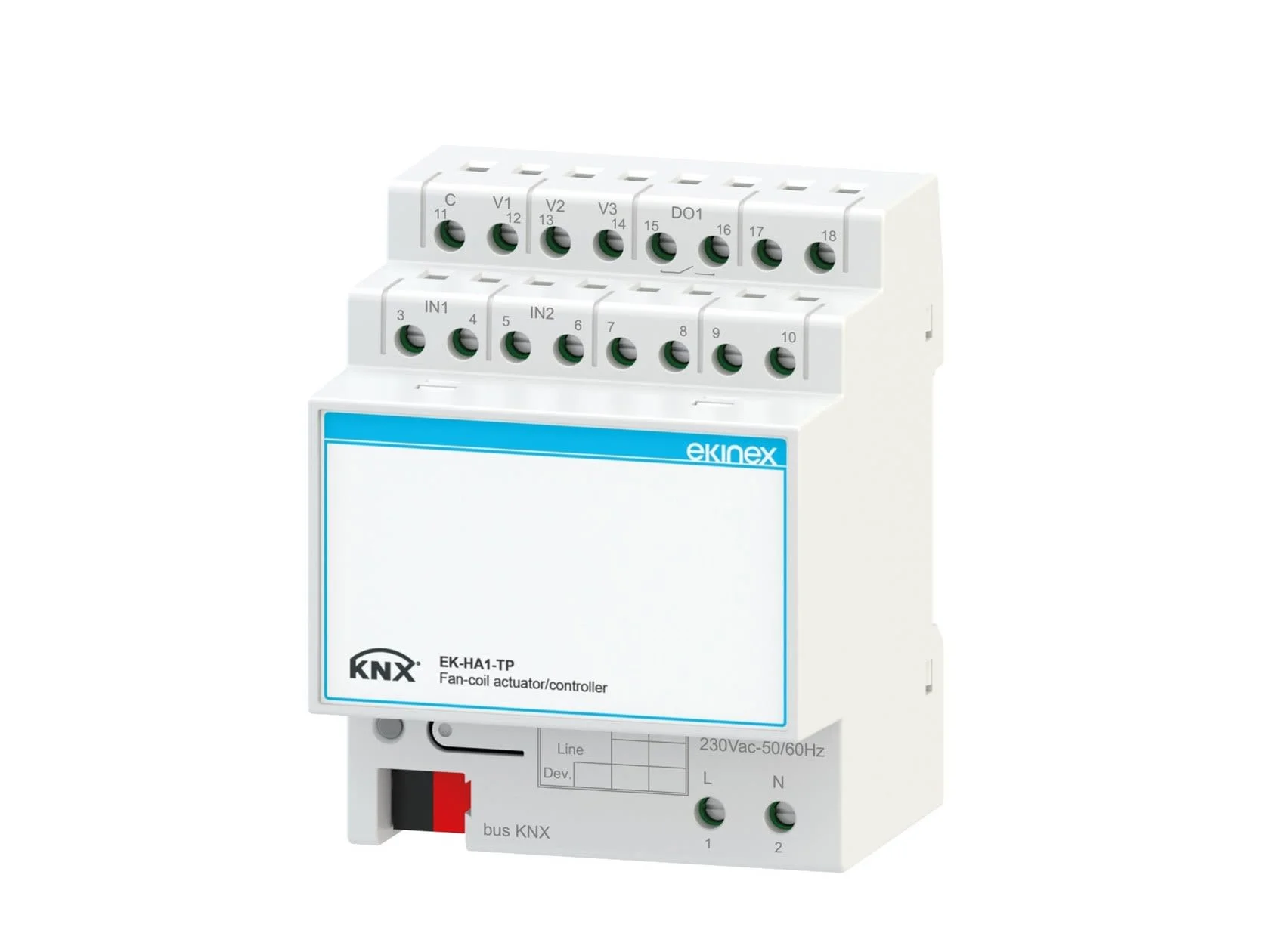 EK-HA1-TP, Fancoil actuator/controller-3-speed fan control