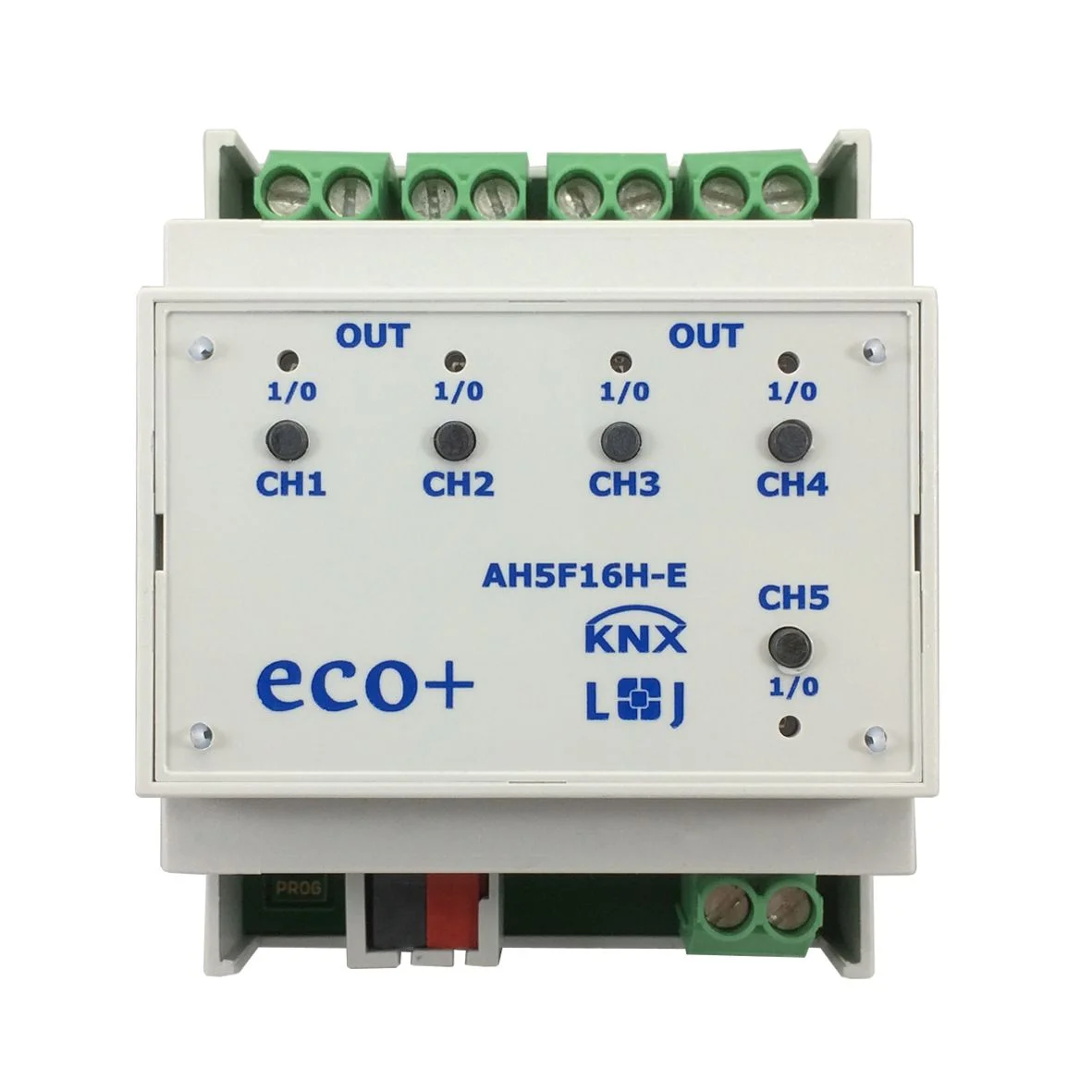 AH5F16H-SEC, KNX Secure switching actuator 5 fold, manual op