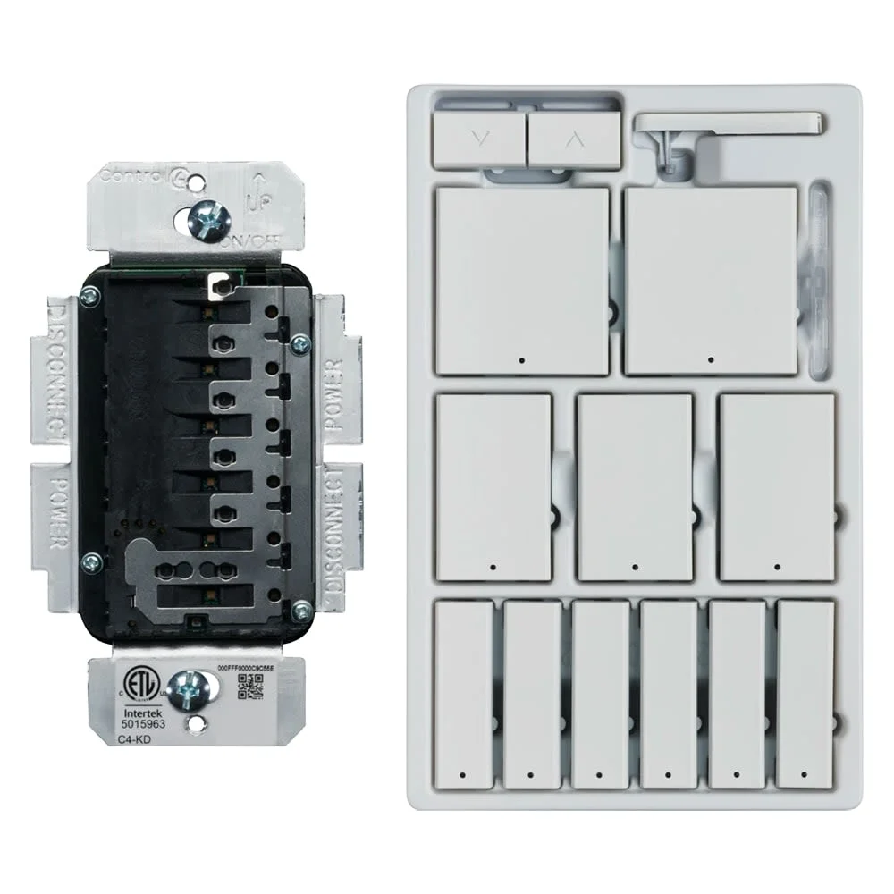C4-KD240-C-SW, Keypad Dimmer, Contemporary, Snow White