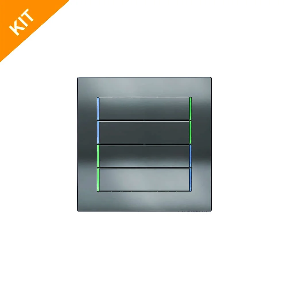 Ekinex E12, 71series, Metal HT Black, 4 x knapp-horizontal,