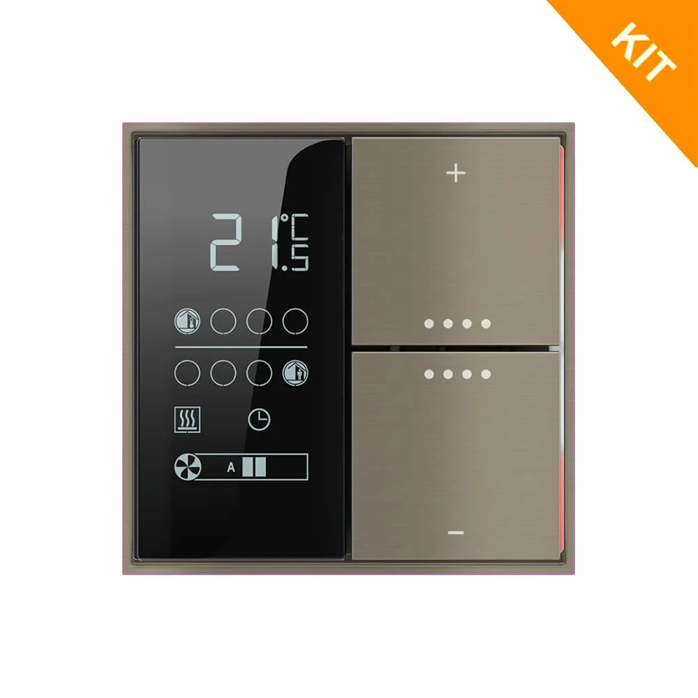 Ekinex EP2-TP-RW, temp. & 2 knapp, Metal Nickel, FF FORM