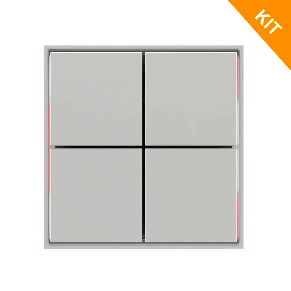 Ekinex ED2-RW, FFseries, Sølv, 4 x knapp-kvadra., FORM