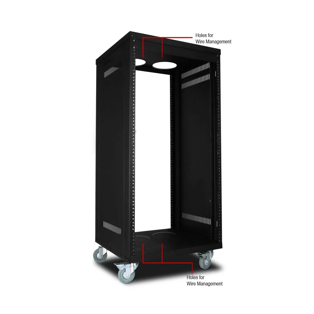 SR-CS-RACK-21U, Strong™ 21U Rack w/ Side Pan. & Fine Casters