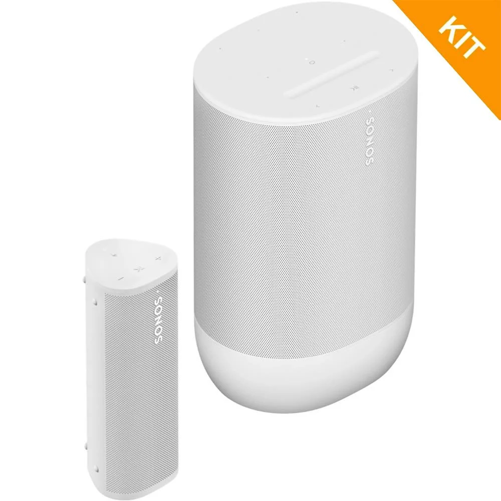 Sonos bærbar pakke med Roam 2 og Move 2 i hvit