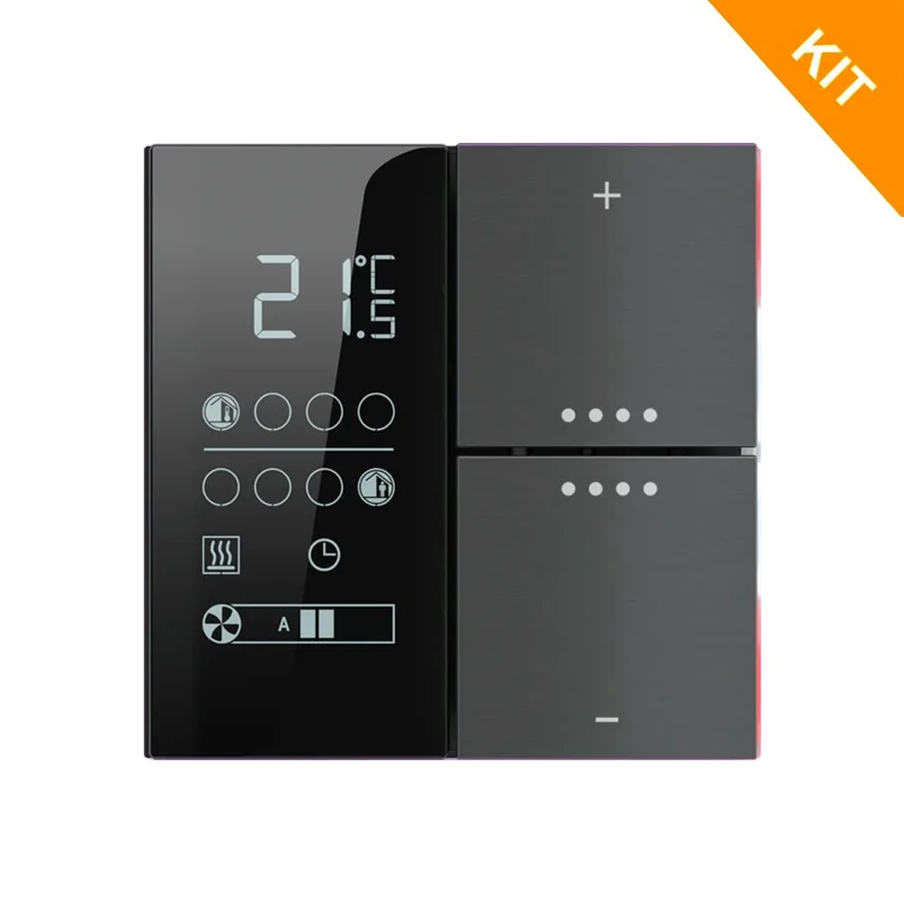 Ekinex EP2-TP-RW-NF, temp. & 2 knapp, Metal Carbon, FF NF